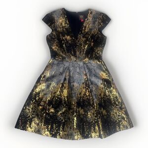 Vince Camuto Women's Metallic Jacquard Cocktail Dress Periwinkle Sz 4